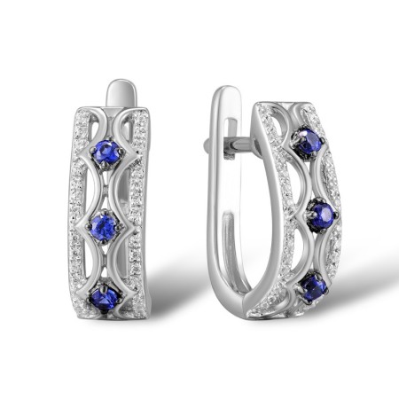 14KWB Earrings Blue Sapphire,Diamond (E309844SAP14KWB)
