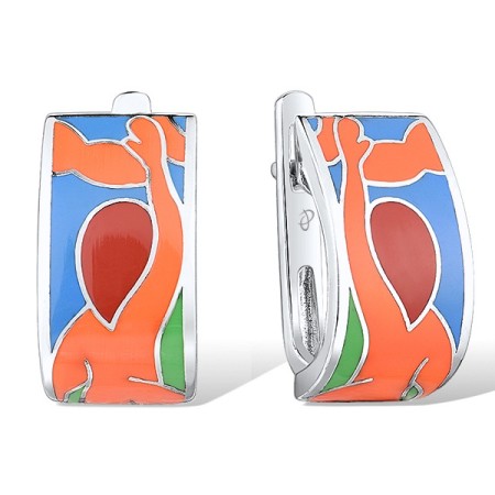 Sterling Silver Earrings Enamel (E309891ENASL925)