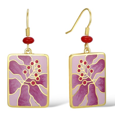 Brass w/ Yellow Gold Plating Earrings Enamel,Red Sea BamBoo Coral (E309913AENABRY)
