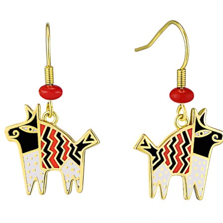 Brass w/ Yellow Gold Plating Earrings Enamel,Red Sea BamBoo Coral (E309931AENA1BRY)