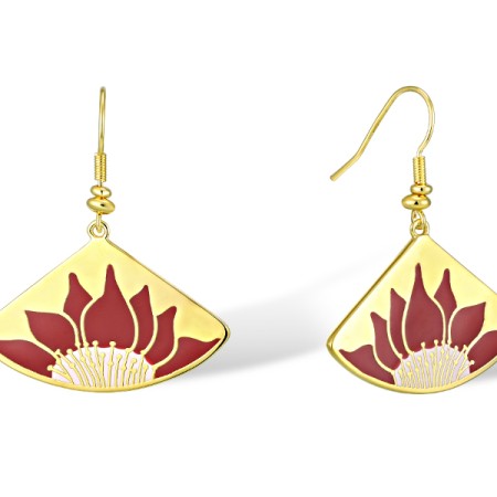 Brass w/ Yellow Gold Plating Earrings Enamel (E309967ENA1BRY)