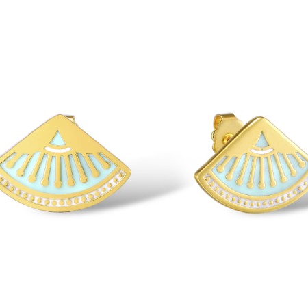 Brass w/ Yellow Gold Plating Earrings Enamel (E309973ENA1BRY)