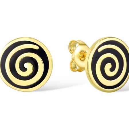 Brass w/ Yellow Gold Plating Earrings Enamel (E309975ENA2BRY)