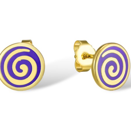 Brass w/ Yellow Gold Plating Earrings Enamel (E309975ENABRY)