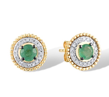 14KYWB Earrings Diamond,Emerald (E310130EMR14KYWB)