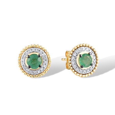 14KYWB Earrings Diamond,Emerald (E310130EMR14KYWB)