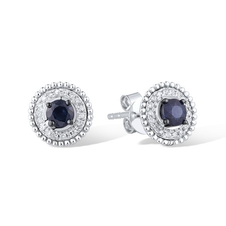 14KWB Earrings Blue Sapphire,Diamond (E310130SAP14KWB)
