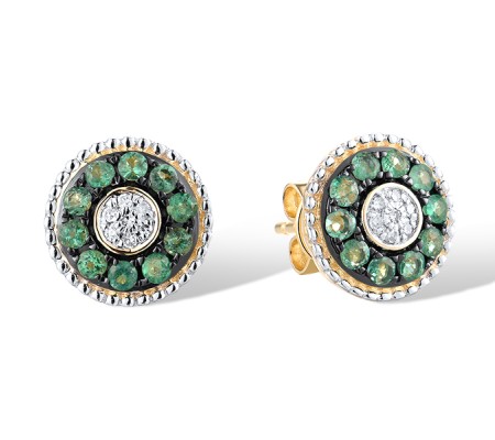 14KYWB Earrings Diamond,Emerald (E310132EMR14KYWB)