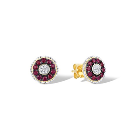 14KYWB Earrings Ruby,Diamond (E310132RUY14KYWB)