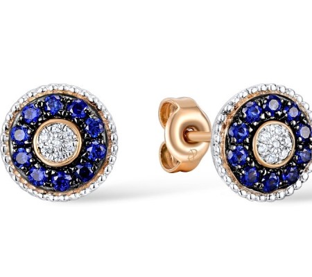 14KRWB Earrings Blue Sapphire,Diamond (E310132SAP14KRWB)