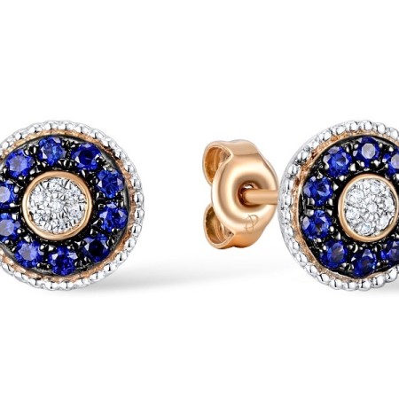 14KRWB Earrings Blue Sapphire,Diamond (E310132SAP14KRWB)