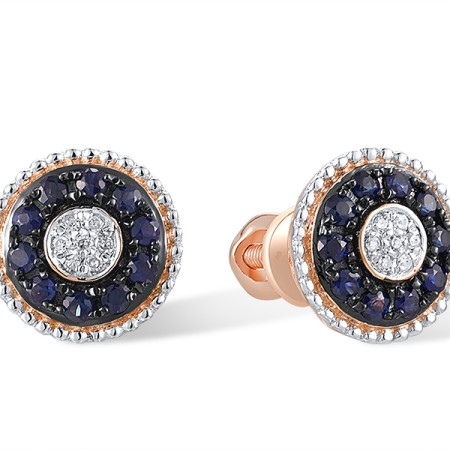 14KRWB Earrings Blue Sapphire,Diamond (E310132SAP14KRWB-SR)