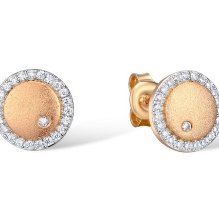 Sterling Silver w/ IONIC ROSE PLATING Earrings White Cubic Zirconia (E310230WCZSQ925)