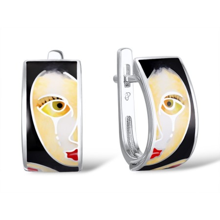 Sterling Silver Earrings Enamel (E310314ENASL925)