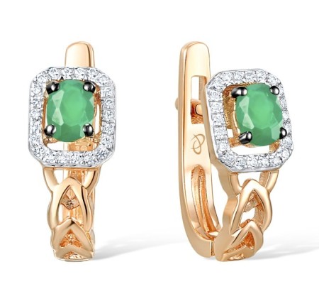 14KRWB Earrings Diamond,Emerald (E310366EMR14KRWB)