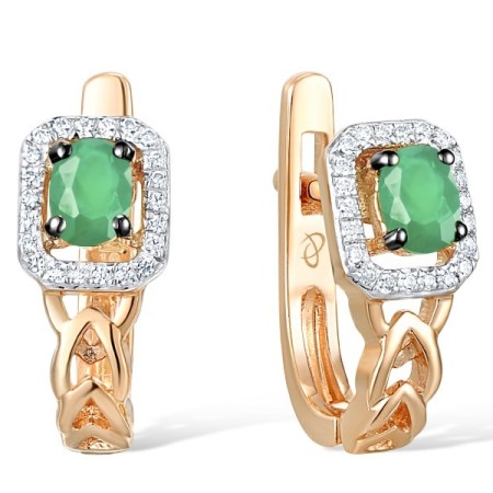 14KRWB Earrings Diamond,Emerald (E310366EMR14KRWB)