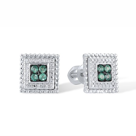 14KWB Earrings Diamond,Emerald (E310431EMR14KWB)