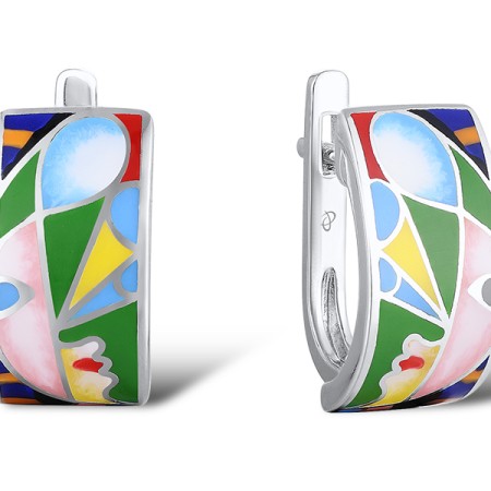 Sterling Silver Earrings Enamel (E310449ENASL925)