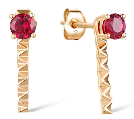 10KR Earrings Created Ruby (E310519CRU10KR)