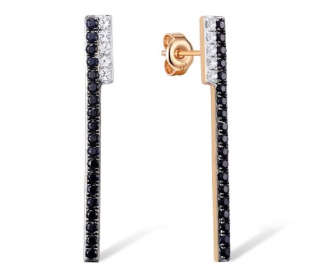 10KRWB Earrings Black Sapphire,White Sapphire (E310520BSW10KRWB)