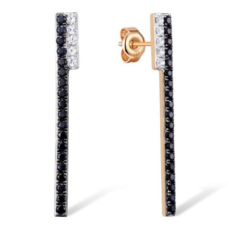 10KRWB Earrings Black Sapphire,White Sapphire (E310520BSW10KRWB)