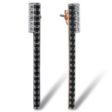 9KRWB Earrings Black Sapphire,White Sapphire (E310520BSW9KRWB)