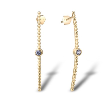 10KY Earrings Created Sapphire (E310521CRS10KY)