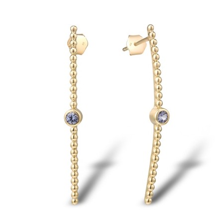 10KY Earrings Created Sapphire (E310521CRS10KY)
