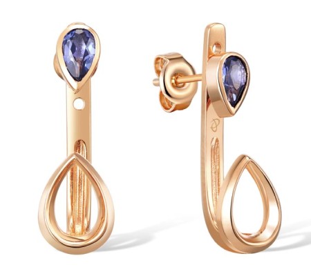 10KR Earrings Created Sapphire (E310525CRS10KR)