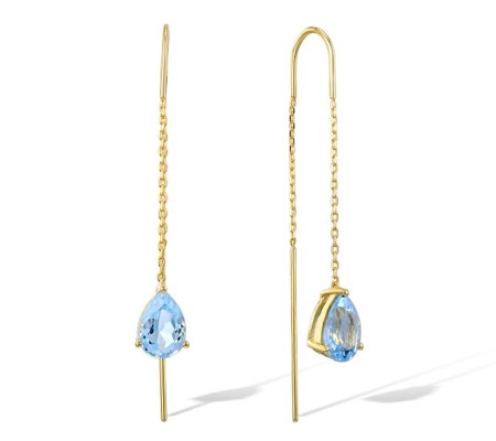 10KY Earrings Blue Topaz (Swiss Blue) (E310528BLT10KY)