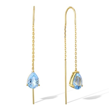 10KY Earrings Blue Topaz (Swiss Blue) (E310528BLT10KY)
