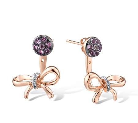 10KRWB Earrings Amethyst,White Topaz (E310530AWT10KRWB)