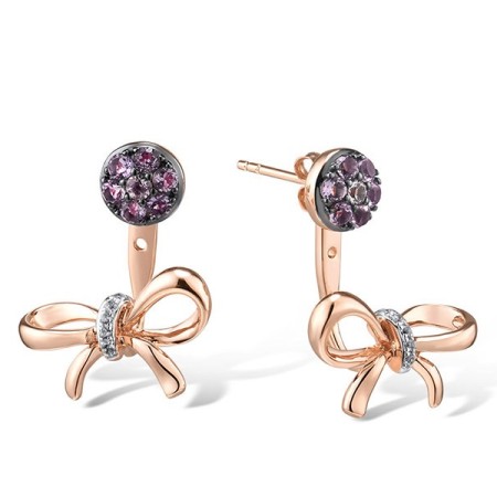 10KRWB Earrings Amethyst,White Topaz (E310530AWT10KRWB)