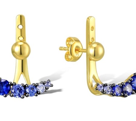 10KYB Earrings Created Sapphire (E310531CRS10KYB)
