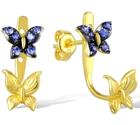 10KYB Earrings Created Sapphire (E310534CRS10KYB)