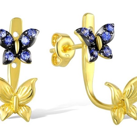 9KYB Earrings Created Sapphire (E310534CRS9KYB)