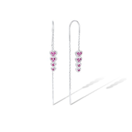 Sterling Silver Earrings Created Ruby (E310542CRUSL925)