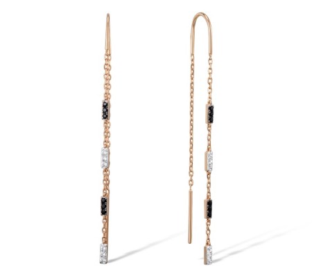 10KRWB Earrings Black spinel,White Topaz (E310553BNW10KRWB)