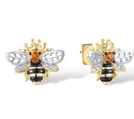 14KYWB Earrings Diamond,Citrine (E310634CIT14KYWB)