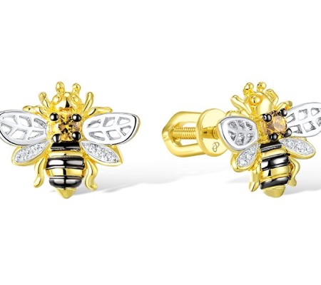 14KYWB Earrings Citrine,Diamond (E310634CIT14KYWB-SR)