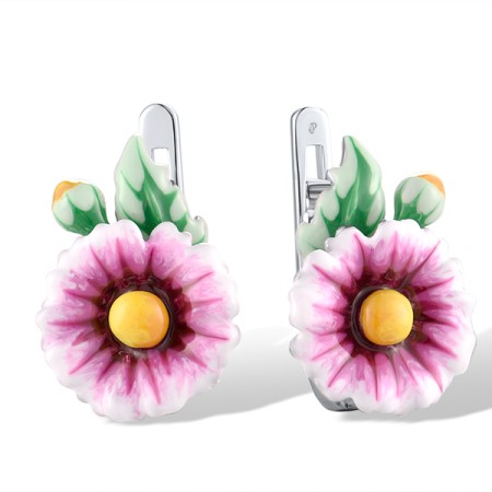 Sterling Silver Earrings Enamel (E310786ENA1SL925)