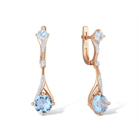 14KRW Earrings Blue Topaz (Sky Blue),Diamond (E311145BKT14KRW)