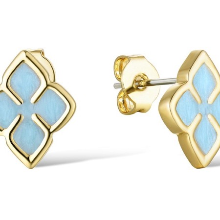 Brass w/ Yellow Gold Plating Earrings Enamel (E311246ENA4BRY)