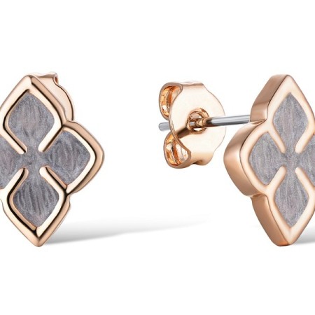 Brass w/ Rose Gold Plating Earrings Enamel (E311246ENA5BRR)
