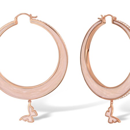 Brass w/ Rose Gold Plating Earrings Enamel,Swarovski 001 (E311247ENA1BRR)