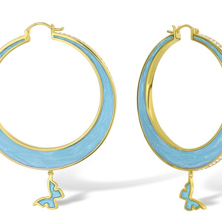 Brass w/ Yellow Gold Plating Earrings Enamel,Swarovski 001 (E311247ENA4BRY)