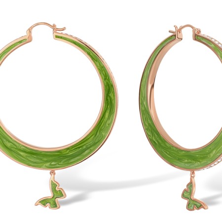 Brass w/ Rose Gold Plating Earrings Enamel,Swarovski 001 (E311247ENA7BRR)