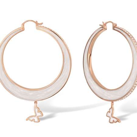 Brass w/ Rose Gold Plating Earrings Enamel,Swarovski 001 (E311247ENA8BRR)