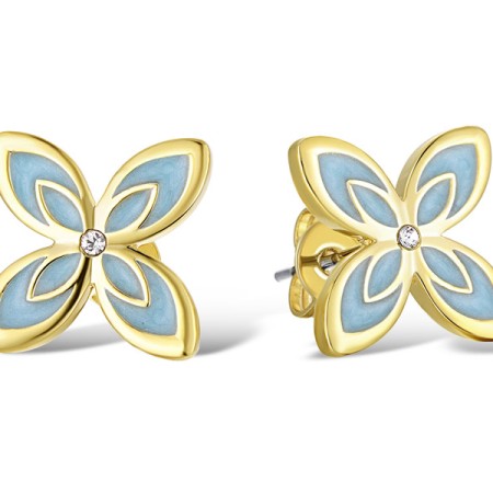 Brass w/ Yellow Gold Plating Earrings Enamel,Swarovski (E311251ENA2BRY)