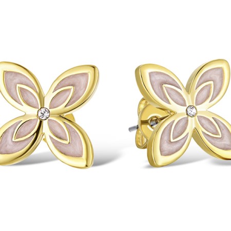 Brass w/ Yellow Gold Plating Earrings Enamel,Swarovski 001 (E311251ENA4BRY)